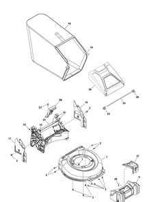 Deck Group Diagram and Parts List for 2691794-00-WM 2020 Briggs and Stratton Lawn Mower